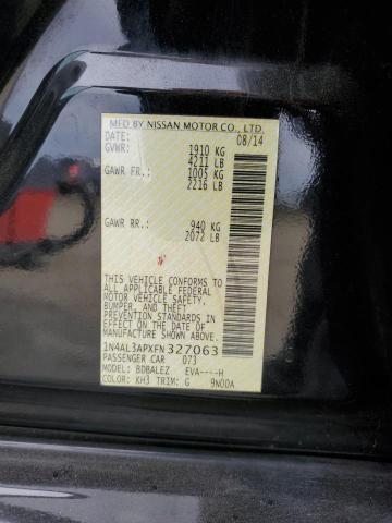 1N4AL3APXFN327063 - 2015 NISSAN ALTIMA 2.5 黑色 照片 12