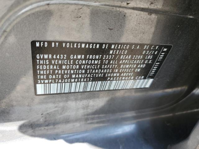 3VWPL7AJ0EM616417 - 2014 VOLKSWAGEN JETTA TDI ნაცრისფერი ფოტო 13