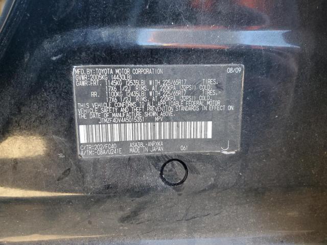 JTMZF4DV4A5015351 - 2010 TOYOTA RAV4 BLACK photo 14