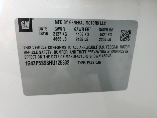 1G4ZP5SS3HU125332 - 2017 BUICK LACROSSE ESSENCE WHITE photo 12