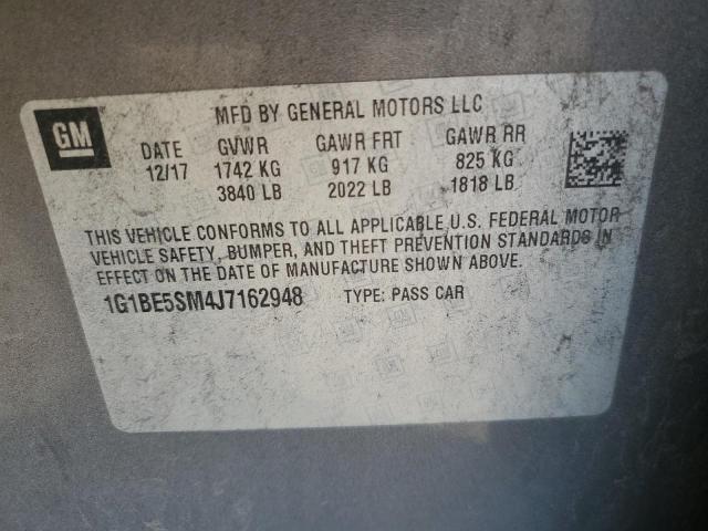 1G1BE5SM4J7162948 - 2018 CHEVROLET CRUZE LT ნაცრისფერი ფოტო 12