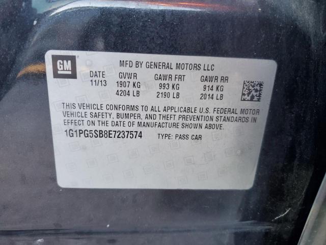 1G1PG5SB8E7237574 - 2014 CHEVROLET CRUZE LTZ BLACK photo 12