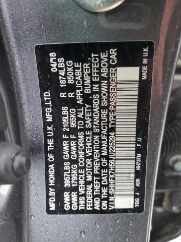 SHHFK7H56JU225294 - 2018 HONDA CIVIC EX GRAY photo 13