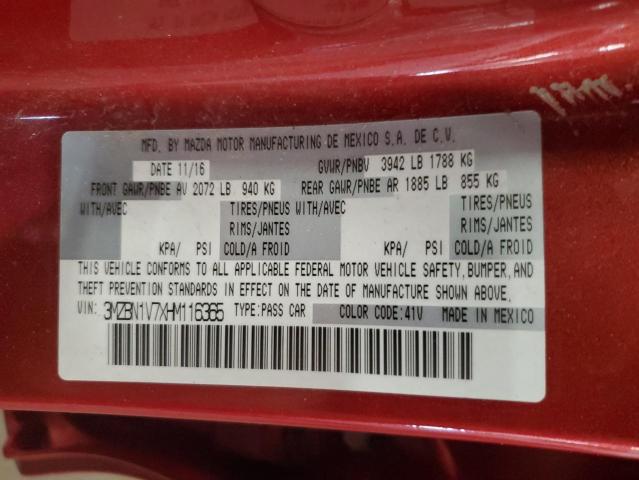 3MZBN1V7XHM116365 - 2017 MAZDA 3 TOURING 红色 照片 13