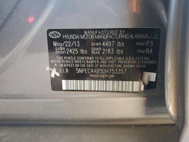 5NPEC4AB5DH753357 - 2013 HYUNDAI SONATA SE 灰色 照片 12