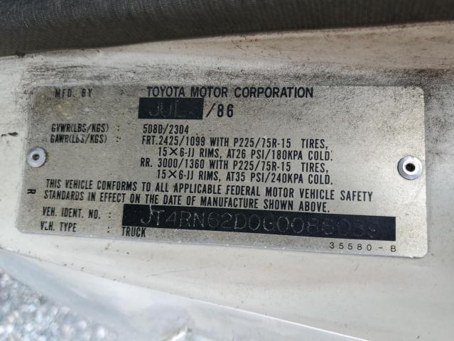 JT4RN62D0G0086089 - 1986 TOYOTA 4RUNNER RN60 WHITE photo 12