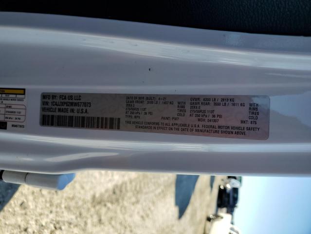 1C4JJXP62MW677073 - 2021 JEEP WRANGLER U SAHARA 4XE WHITE photo 12