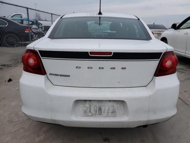 1C3CDZAB3DN662514 - 2013 DODGE AVENGER SE WHITE photo 6