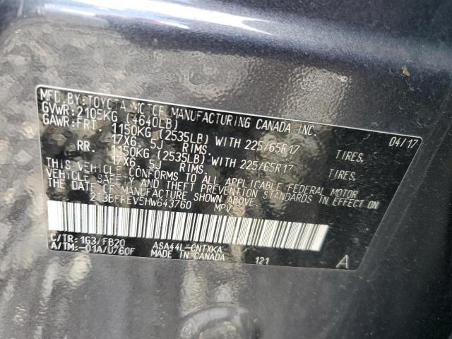 2T3BFREV5HW643760 - 2017 TOYOTA RAV4 LE رمادي صورة 14