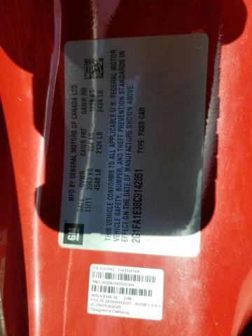 2G1FA1E38C9142051 - 2012 CHEVROLET CAMARO LS RED photo 12