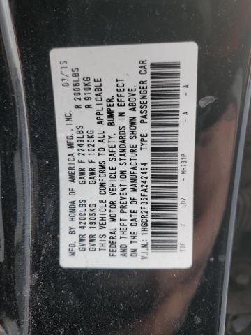 1HGCR2F35FA242464 - 2015 HONDA ACCORD LX BLACK photo 12