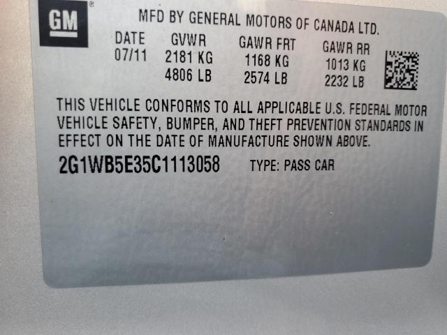 2G1WB5E35C1113058 - 2012 CHEVROLET IMPALA LT BEIGE photo 12