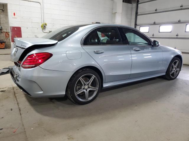 55SWF4KB1FU008163 - 2015 MERCEDES-BENZ C 300 4MATIC BLUE photo 3