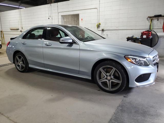 55SWF4KB1FU008163 - 2015 MERCEDES-BENZ C 300 4MATIC BLUE photo 4