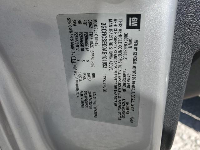 3GCRCSE09AG101053 - 2010 CHEVROLET SILVERADO C1500 LT SILVER photo 12