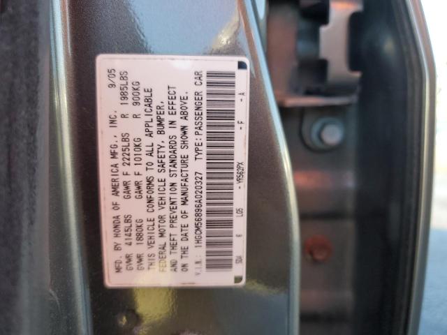 1HGCM56896A020327 - 2006 HONDA ACCORD EX GRAY photo 12