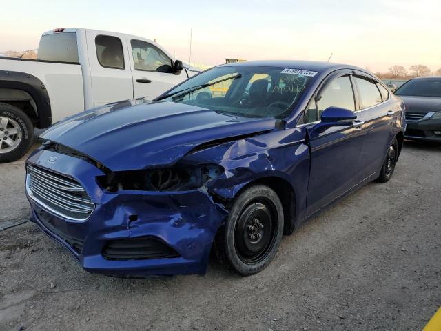 1FA6P0HD5E5376285 - 2014 FORD FUSION SE BLUE photo 1