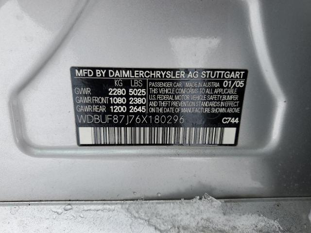 WDBUF87J76X180296 - 2006 MERCEDES-BENZ E 350 4MATIC SILVER photo 12