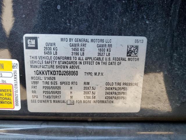 1GKKVTKD7DJ268060 - 2013 GMC ACADIA DENALI BLACK photo 13