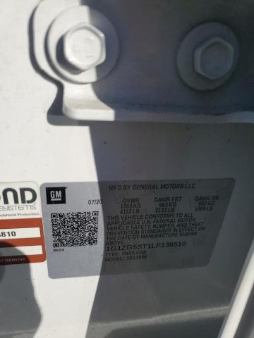 1G1ZG5ST1LF139510 - 2020 CHEVROLET MALIBU RS 白色 照片 12