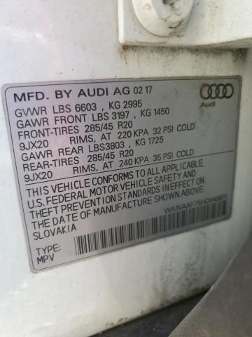 WA1VAAF75HD045611 - 2017 AUDI Q7 PRESTIGE WHITE photo 14