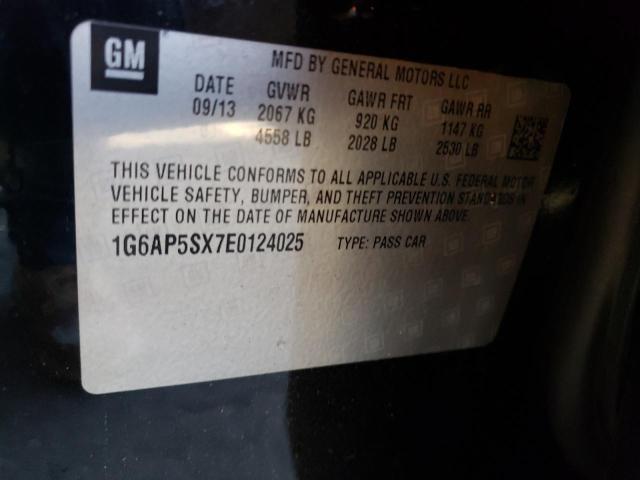 1G6AP5SX7E0124025 - 2014 CADILLAC CTS BLACK photo 12