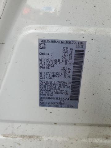 5N1DR2MM0JC636574 - 2018 NISSAN PATHFINDER S Weiß Foto 13