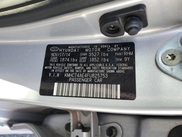 KMHCT4AE4FU825753 - 2015 HYUNDAI ACCENT GLS 银色 照片 12