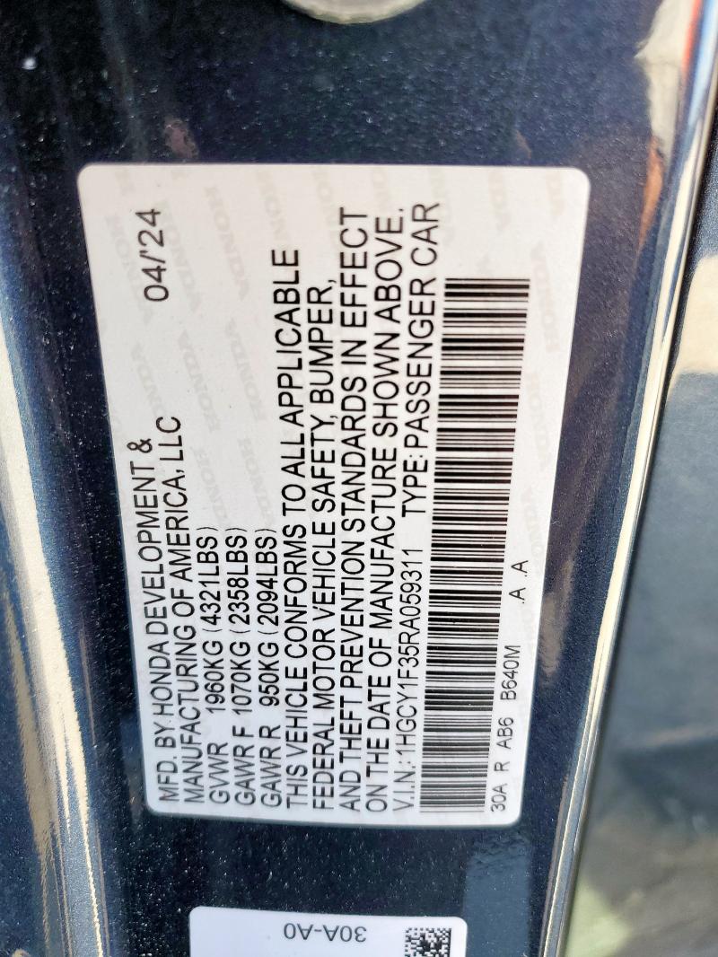 1HGCY1F35RA059311 - 2024 HONDA ACCORD EX 石墨色 照片 13