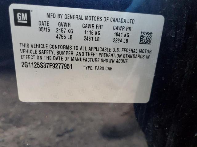 2G1125S37F9277951 - 2015 CHEVROLET IMPALA LT BLUE photo 12