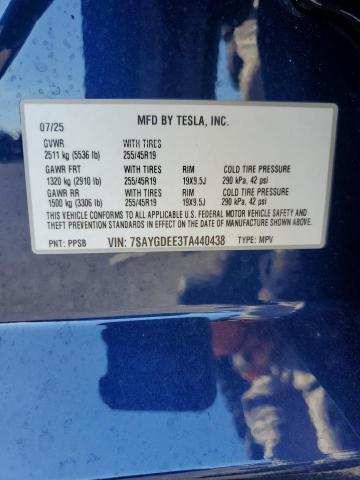 7SAYGDEE3TA440438 - 2026 TESLA MODEL Y 蓝色 照片 14