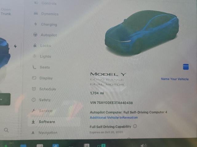 7SAYGDEE3TA440438 - 2026 TESLA MODEL Y 蓝色 照片 9