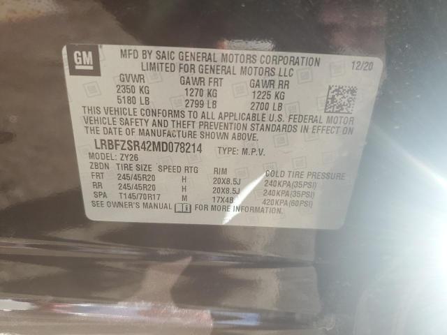 LRBFZSR42MD078214 - 2021 BUICK ENVISION AVENIR BURGUNDY photo 13