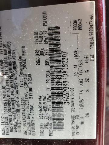 3FA6P0K91DR182207 - 2013 FORD FUSION TITANIUM 栗色 照片 12