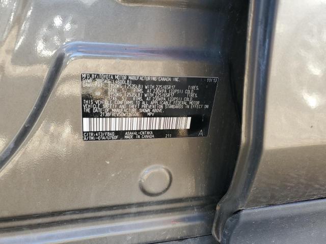 2T3BFREV5DW116506 - 2013 TOYOTA RAV4 LE Gri fotoğraf 14