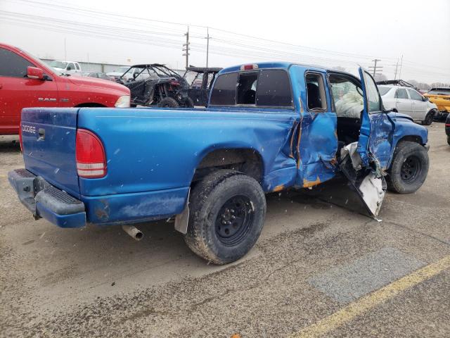 1B7GL22X21S132968 - 2001 DODGE DAKOTA BLUE photo 3