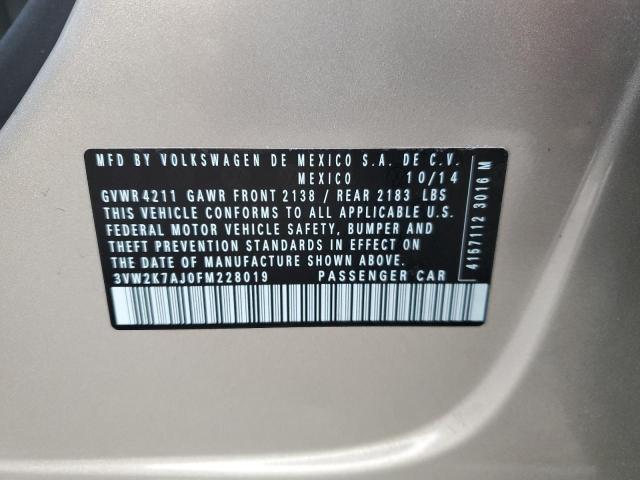 3VW2K7AJ0FM228019 - 2015 VOLKSWAGEN JETTA BASE Qəhvəyi foto 12