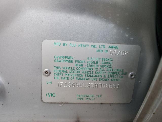 JF1SG656X3H708661 - 2003 SUBARU FORESTER 2.5XS Серебристый фото 12