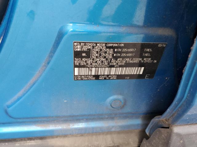 JTMZFREV3GD085627 - 2016 TOYOTA RAV4 LE BLUE photo 13