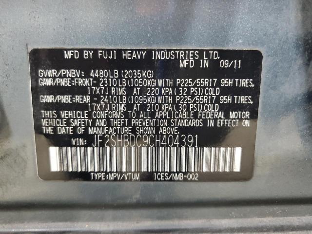 JF2SHBDC9CH404391 - 2012 SUBARU FORESTER 2.5X PREMIUM GREEN photo 14