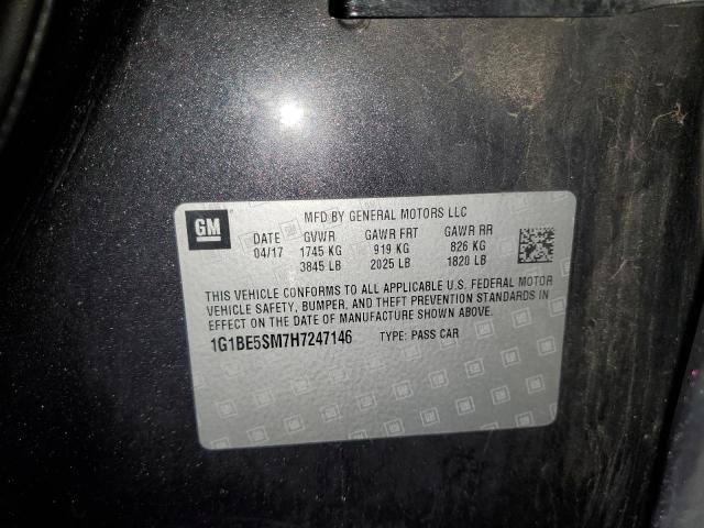 1G1BE5SM7H7247146 - 2017 CHEVROLET CRUZE LT 灰色 照片 12