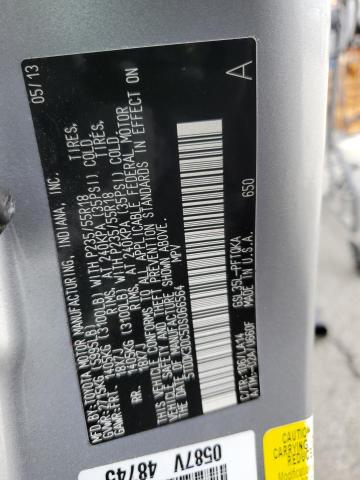 5TDDK3DC5DS066564 - 2013 TOYOTA SIENNA XLE ვერცხლისფერი ფოტო 13