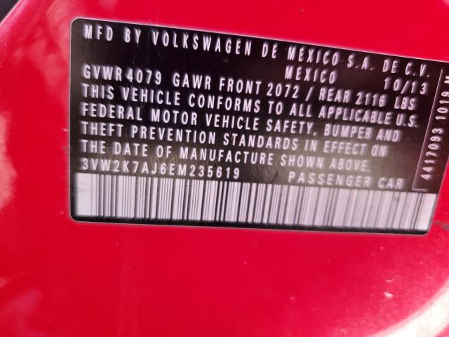 3VW2K7AJ6EM235619 - 2014 VOLKSWAGEN JETTA BASE 红色 照片 14