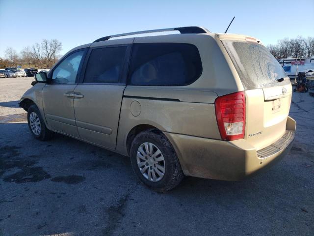 KNDMG4C73B6413561 - 2011 KIA SEDONA LX GOLD photo 2