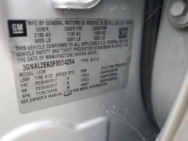 3GNAL2EK0FS534254 - 2015 CHEVROLET CAPTIVA LS 银色 照片 13