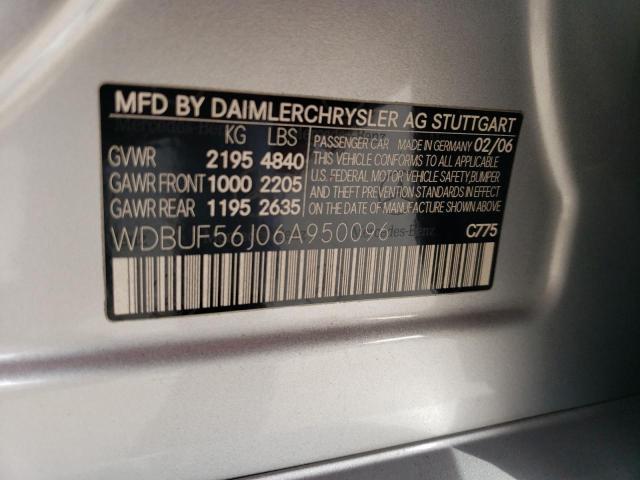 WDBUF56J06A950096 - 2006 MERCEDES-BENZ E 350 SILVER photo 12