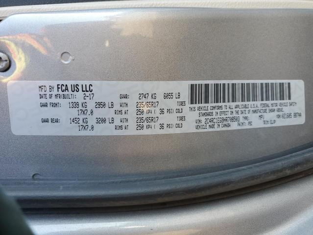 2C4RC1EG9HR708503 - 2017 CHRYSLER PACIFICA TOURING L PLUS SILVER photo 14