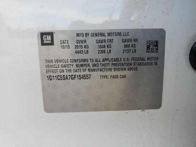 1G11C5SA7GF154557 - 2016 CHEVROLET MALIBU LIM LT Ақ фото 12