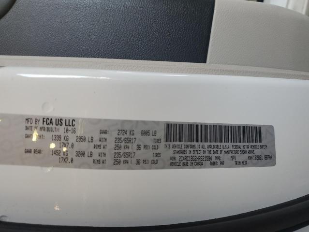2C4RC1BG2HR621594 - 2017 CHRYSLER PACIFICA TOURING L Blanco foto 13