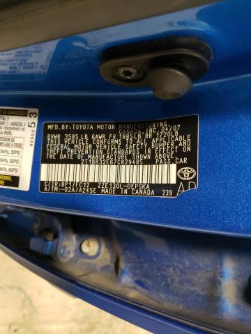 2T1BR32E67C829485 - 2007 TOYOTA COROLLA CE BLUE photo 12